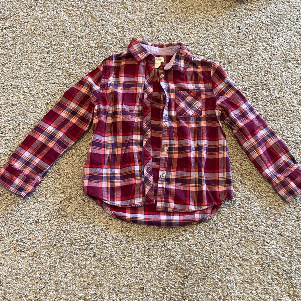 Cat & Jack girls size small plaid flannel shirt